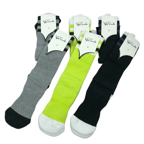 Lot 6 Pairs Kids Youth Boys Socks Size XL / Shoe Size 5 - 6 Crew Athletic Vybe - Picture 1 of 4